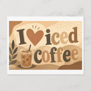 "Ich [Herz] Eiskaffee" Postkarte