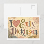 "Ich [Herz] Emily Dickinson" Postkarte (Vorne/Hinten)