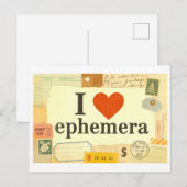 "Ich [Herz] Ephemera" Postkarte (Vorne/Hinten)