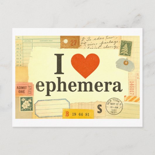 "Ich [Herz] Ephemera" Postkarte (Vorderseite)