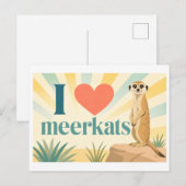 "Ich [Herz] Erdmännchen" Postkarte (Vorne/Hinten)