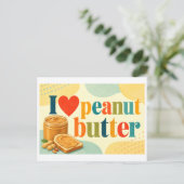 "Ich [Herz] Erdnussbutter" Postkarte (Stehend Vorderseite)