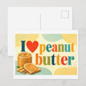 "Ich [Herz] Erdnussbutter" Postkarte (Vorne/Hinten)