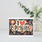 "Ich [Herz] Expressionismus" Postkarte (Stehend Vorderseite)