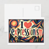 "Ich [Herz] Expressionismus" Postkarte (Vorne/Hinten)