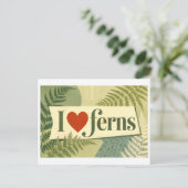 "Ich [Herz] Farne" Postkarte (Stehend Vorderseite)