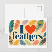 "Ich [Herz] Federn" Postkarte (Vorne/Hinten)