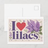 "Ich [Herz] Flieder" Postkarte (Vorne/Hinten)