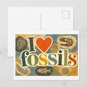 "Ich [Herz] Fossilien" Postkarte (Vorne/Hinten)