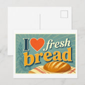 "Ich [Herz] frisches Brot" Postkarte (Vorne/Hinten)
