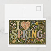 "Ich [Herz] Frühling" Postkarte (Vorne/Hinten)