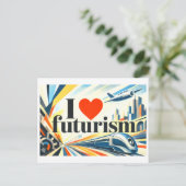 "Ich [Herz] Futurismus" Postkarte (Stehend Vorderseite)