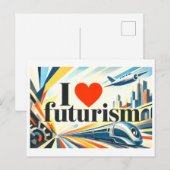 "Ich [Herz] Futurismus" Postkarte (Vorne/Hinten)