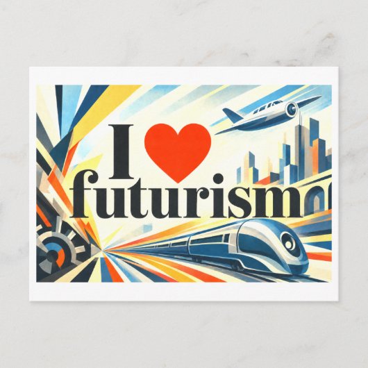 "Ich [Herz] Futurismus" Postkarte (Vorderseite)
