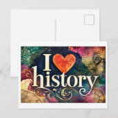 "Ich [Herz] Geschichte" Postkarte (Vorne/Hinten)