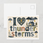 "Ich [Herz] Gewitter" Postkarte (Vorne/Hinten)