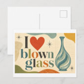 "Ich [Herz] Glasbläserei" Postkarte (Vorne/Hinten)