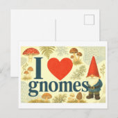 "Ich [Herz] Gnome" Postkarte (Vorne/Hinten)