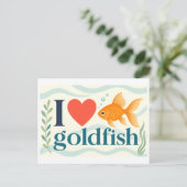 "Ich [Herz] Goldfische" Postkarte (Stehend Vorderseite)