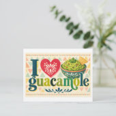"Ich [Herz] Guacamole" Postkarte (Stehend Vorderseite)