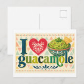 "Ich [Herz] Guacamole" Postkarte (Vorne/Hinten)