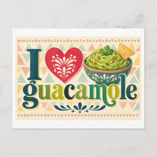 "Ich [Herz] Guacamole" Postkarte (Vorderseite)