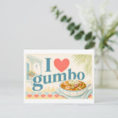 "Ich [Herz] Gumbo" Postkarte (Stehend Vorderseite)