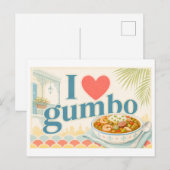 "Ich [Herz] Gumbo" Postkarte (Vorne/Hinten)