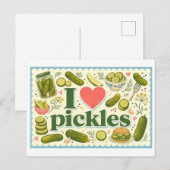 "Ich [Herz] Gurken" Postkarte (Vorne/Hinten)