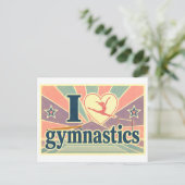 "Ich [Herz] Gymnastik" Postkarte (Stehend Vorderseite)