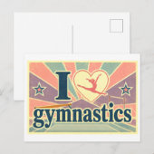 "Ich [Herz] Gymnastik" Postkarte (Vorne/Hinten)