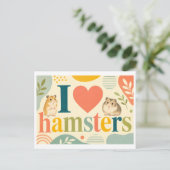 "Ich [Herz] Hamster" Postkarte (Stehend Vorderseite)