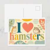"Ich [Herz] Hamster" Postkarte (Vorne/Hinten)