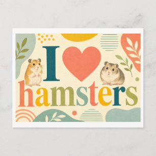 "Ich [Herz] Hamster" Postkarte