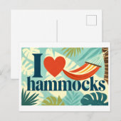 "Ich [Herz] Hängematten" Postkarte (Vorne/Hinten)
