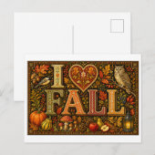 "Ich [Herz] Herbst" Postkarte (Vorne/Hinten)