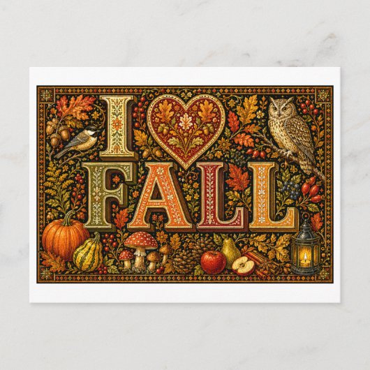 "Ich [Herz] Herbst" Postkarte (Vorderseite)