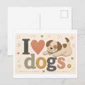 "Ich [Herz] Hunde" Postkarte (Vorne/Hinten)