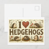 "Ich [Herz] Igel" Postkarte (Vorne/Hinten)