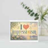 "Ich [Herz] Impressionismus" Postkarte (Stehend Vorderseite)
