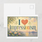 "Ich [Herz] Impressionismus" Postkarte (Vorne/Hinten)
