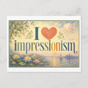 "Ich [Herz] Impressionismus" Postkarte