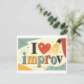 "Ich [Herz] Improvisation" Postkarte (Stehend Vorderseite)