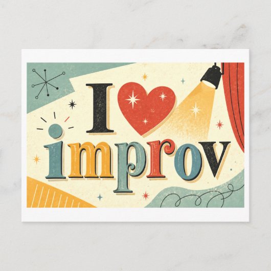 "Ich [Herz] Improvisation" Postkarte (Vorderseite)
