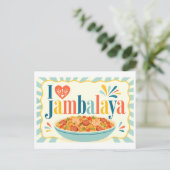 "Ich [Herz] Jambalaya" Postkarte (Stehend Vorderseite)