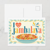 "Ich [Herz] Jambalaya" Postkarte (Vorne/Hinten)