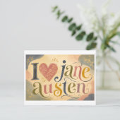 "Ich [Herz] Jane Austen" Postkarte (Stehend Vorderseite)