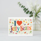 "Ich [Herz] Jelly Beans" Postkarte (Stehend Vorderseite)