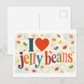 "Ich [Herz] Jelly Beans" Postkarte (Vorne/Hinten)