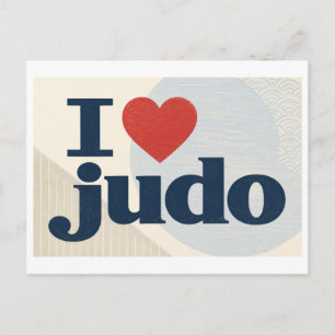 "Ich [Herz] Judo" Postkarte